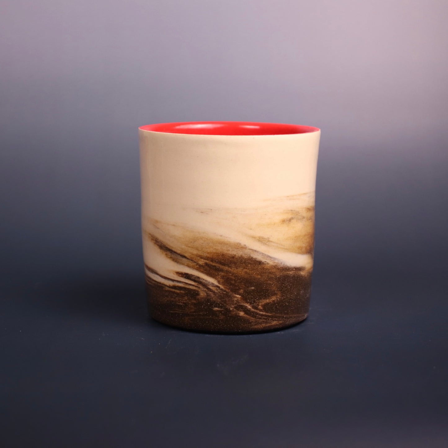 Dark Brown and White Marbled Cup 6