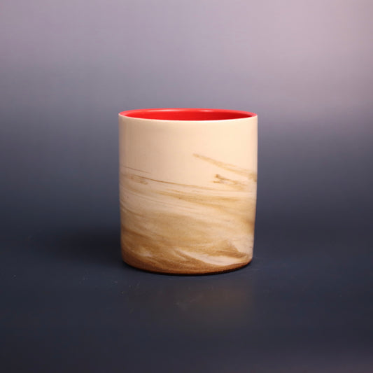 Light Brown and White Marbled Cup 4