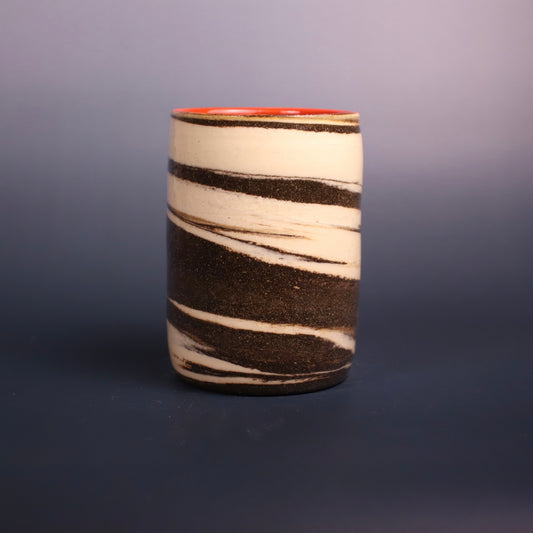 SECONDS - Dark Brown and White Marbled Cup 2