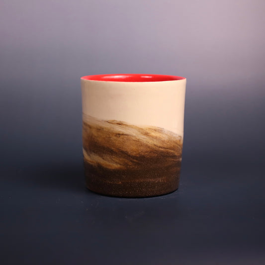 Dark Brown and White Marbled Cup 6