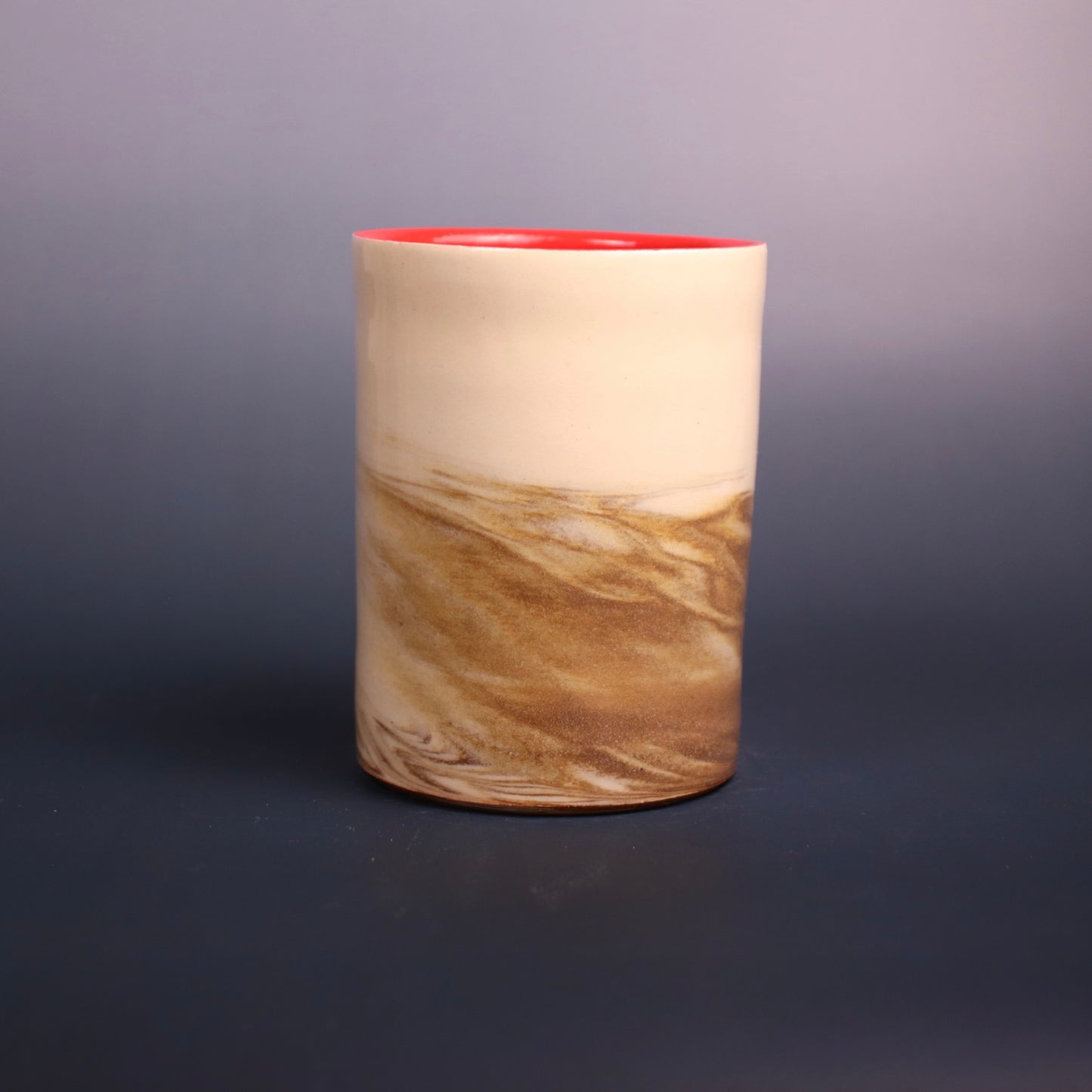 Light Brown and White Marbled Cup 5