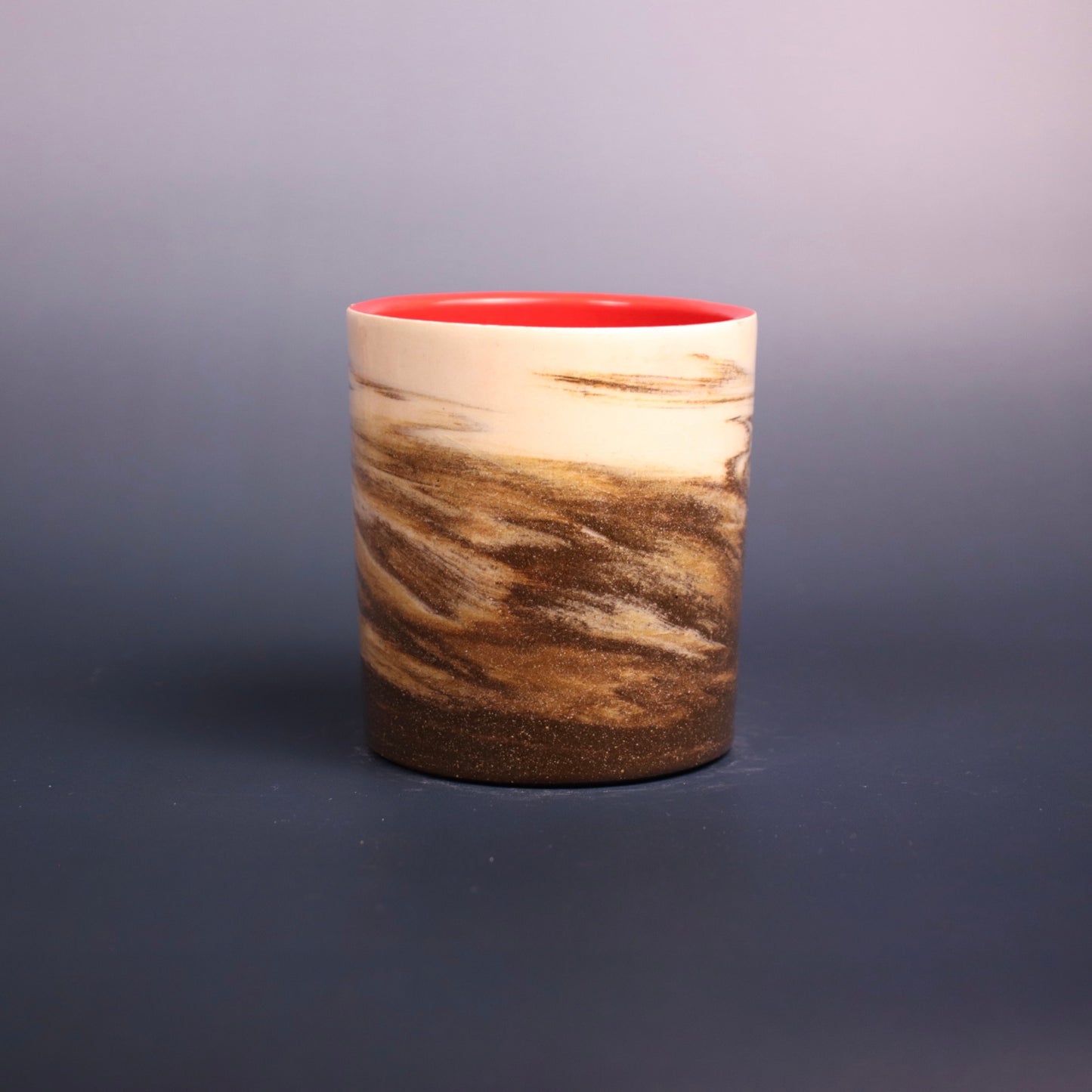 Dark Brown and White Marbled Cup 1