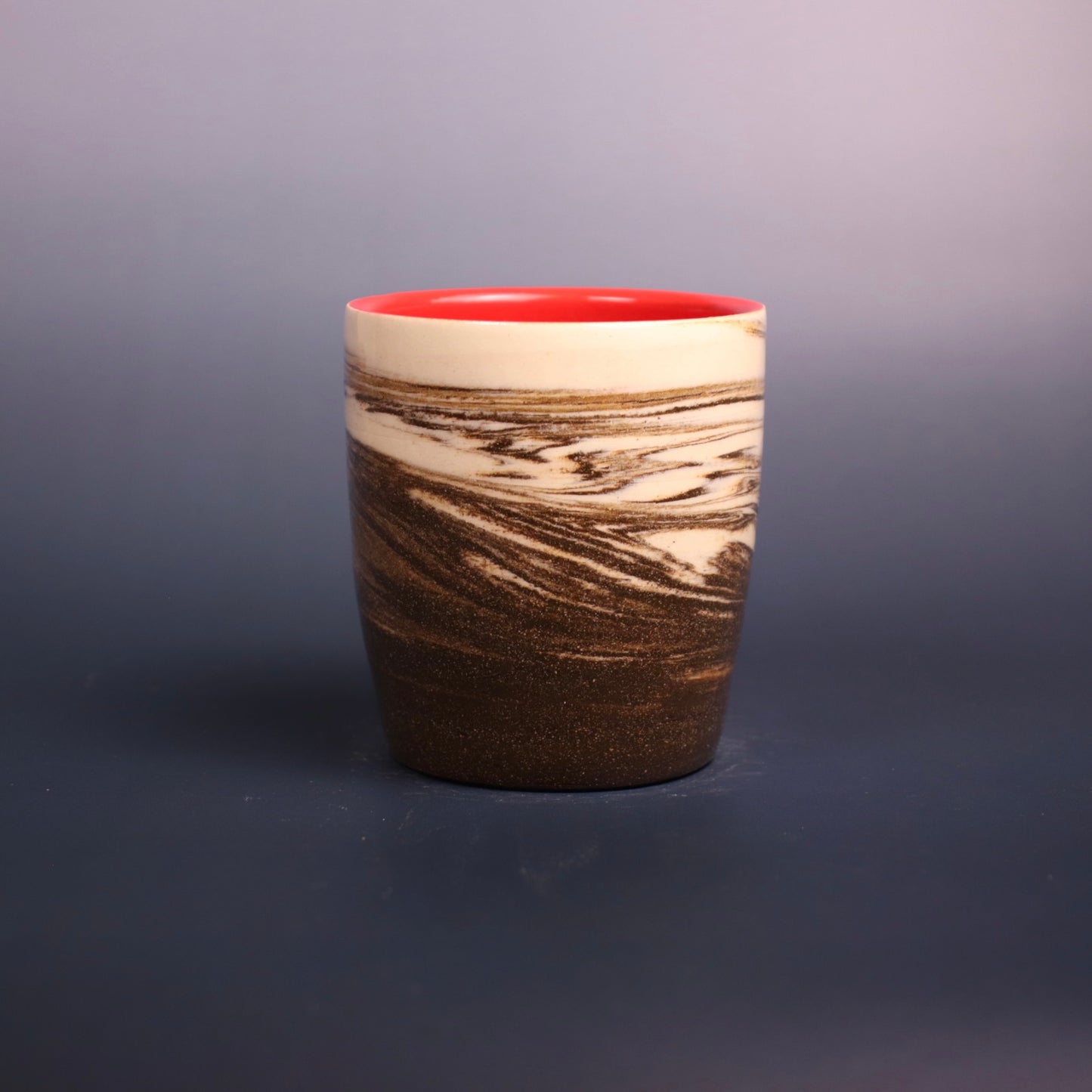 Dark Brown and White Marbled Cup 5