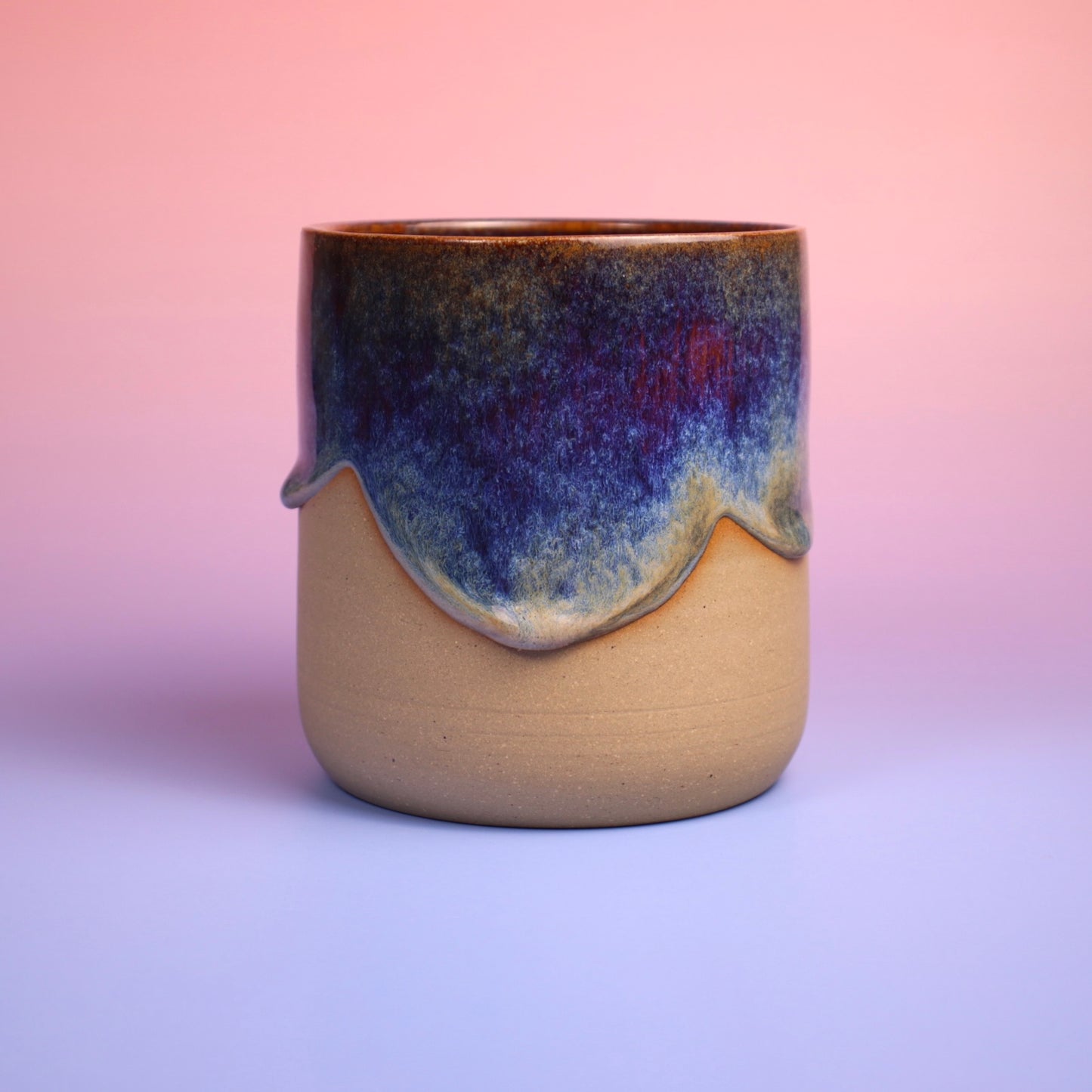 Large Deep Blue Happy Cup