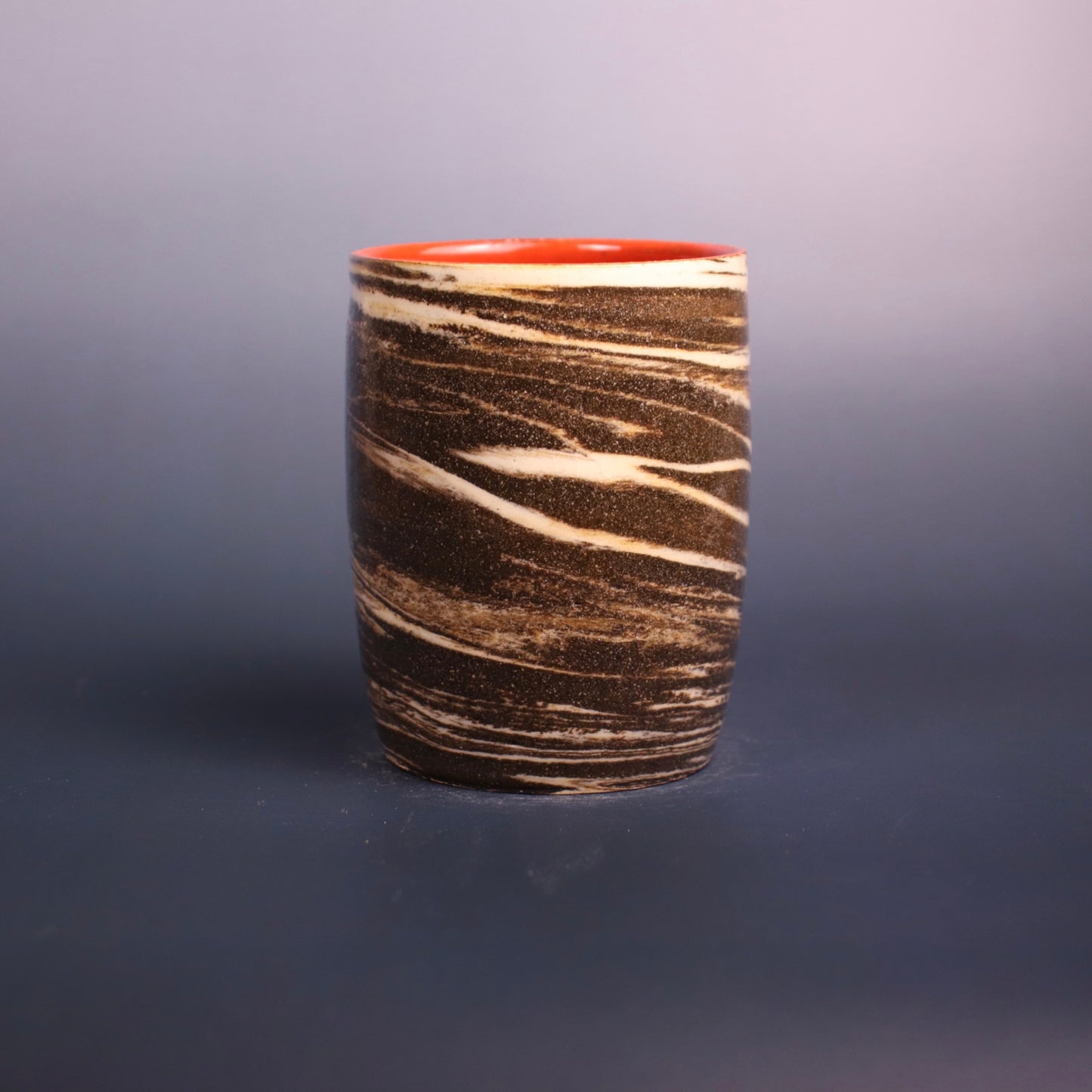 SECONDS - Dark Brown and White Marbled Cup 3