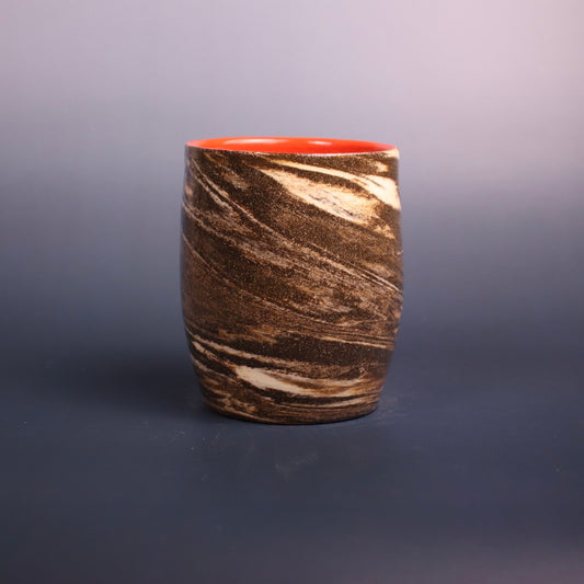 Dark Brown and White Marbled Cup 3