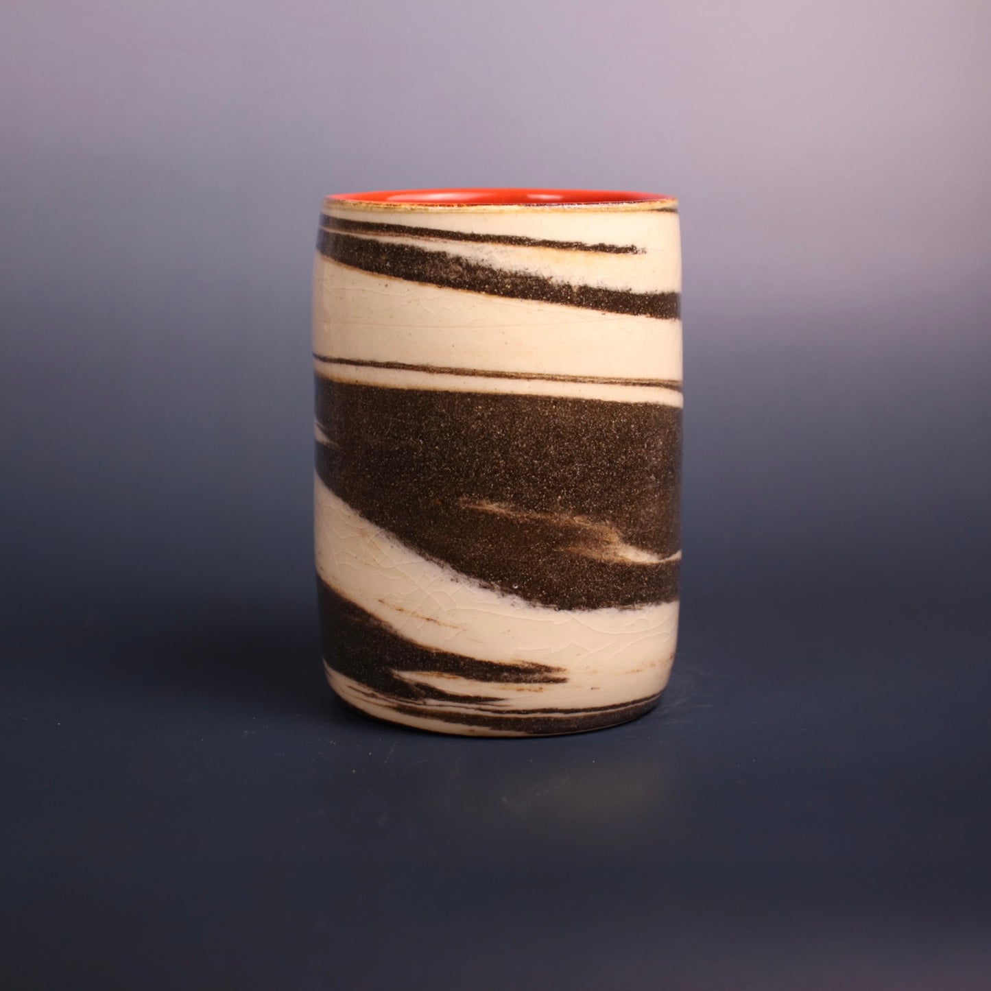 SECONDS - Dark Brown and White Marbled Cup 2