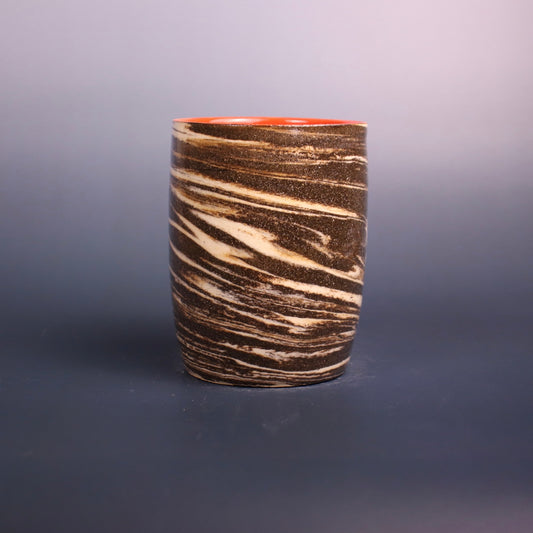 SECONDS - Dark Brown and White Marbled Cup 3