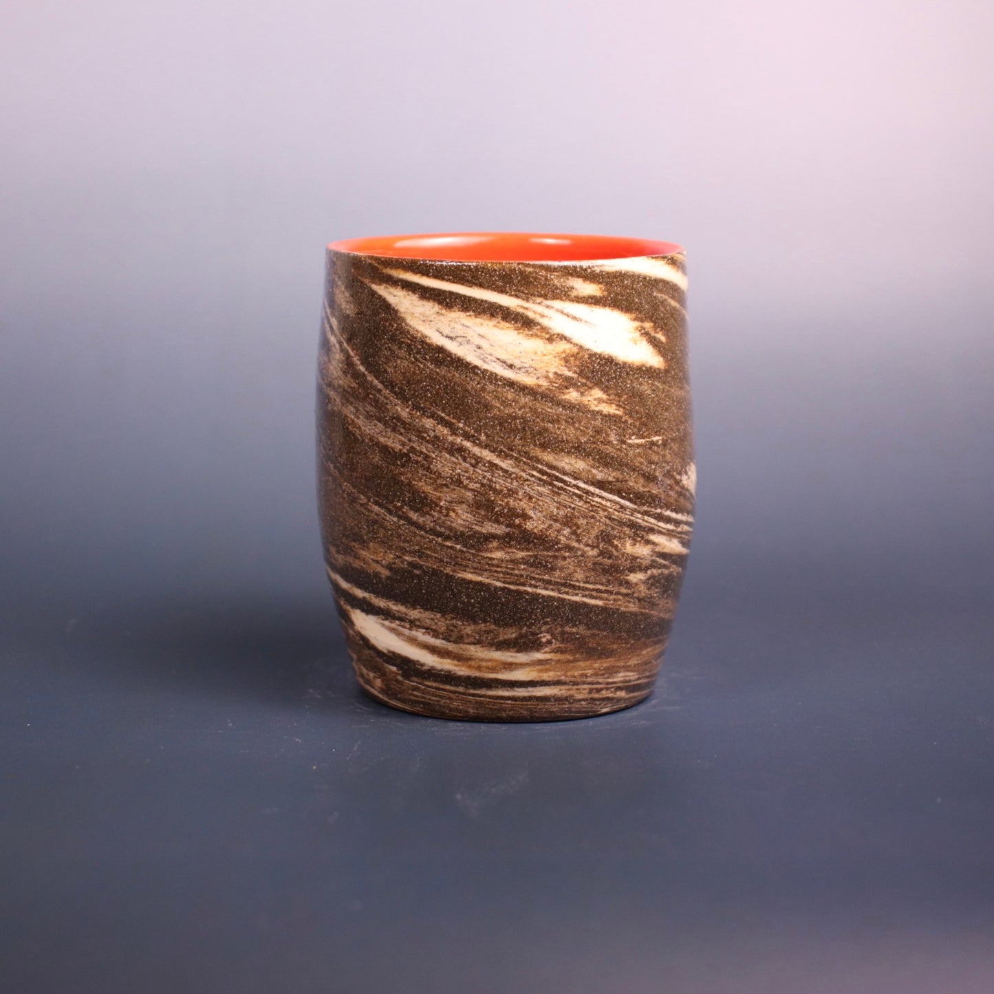 Dark Brown and White Marbled Cup 3