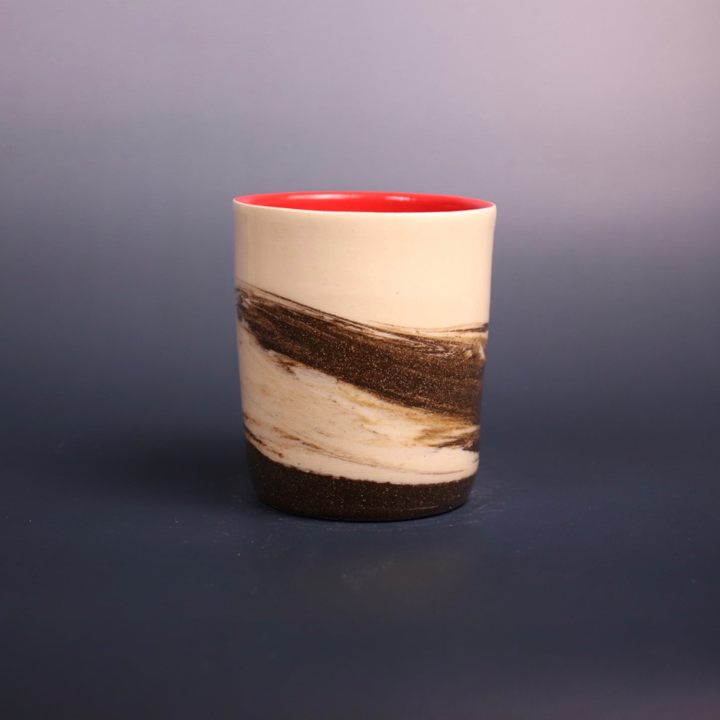 Dark Brown and White Marbled Cup 4