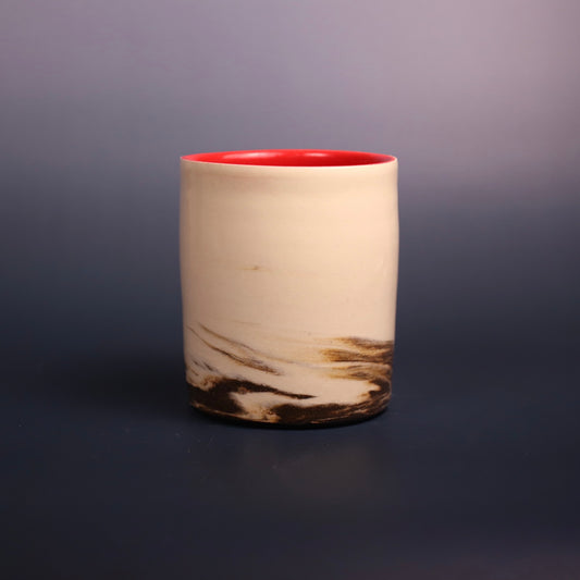 SECONDS - Dark Brown and White Marbled Cup 1