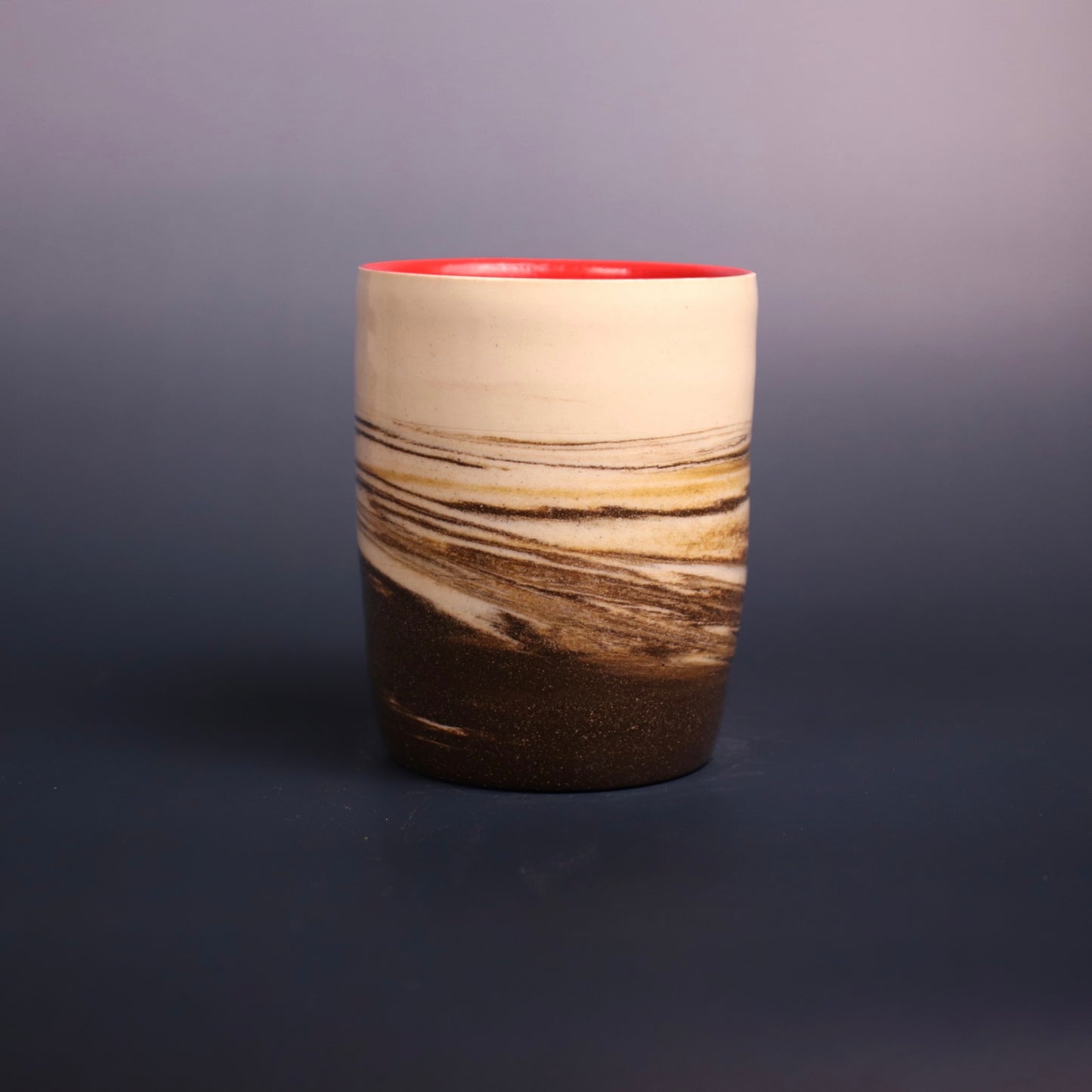 Dark Brown and White Marbled Cup 2