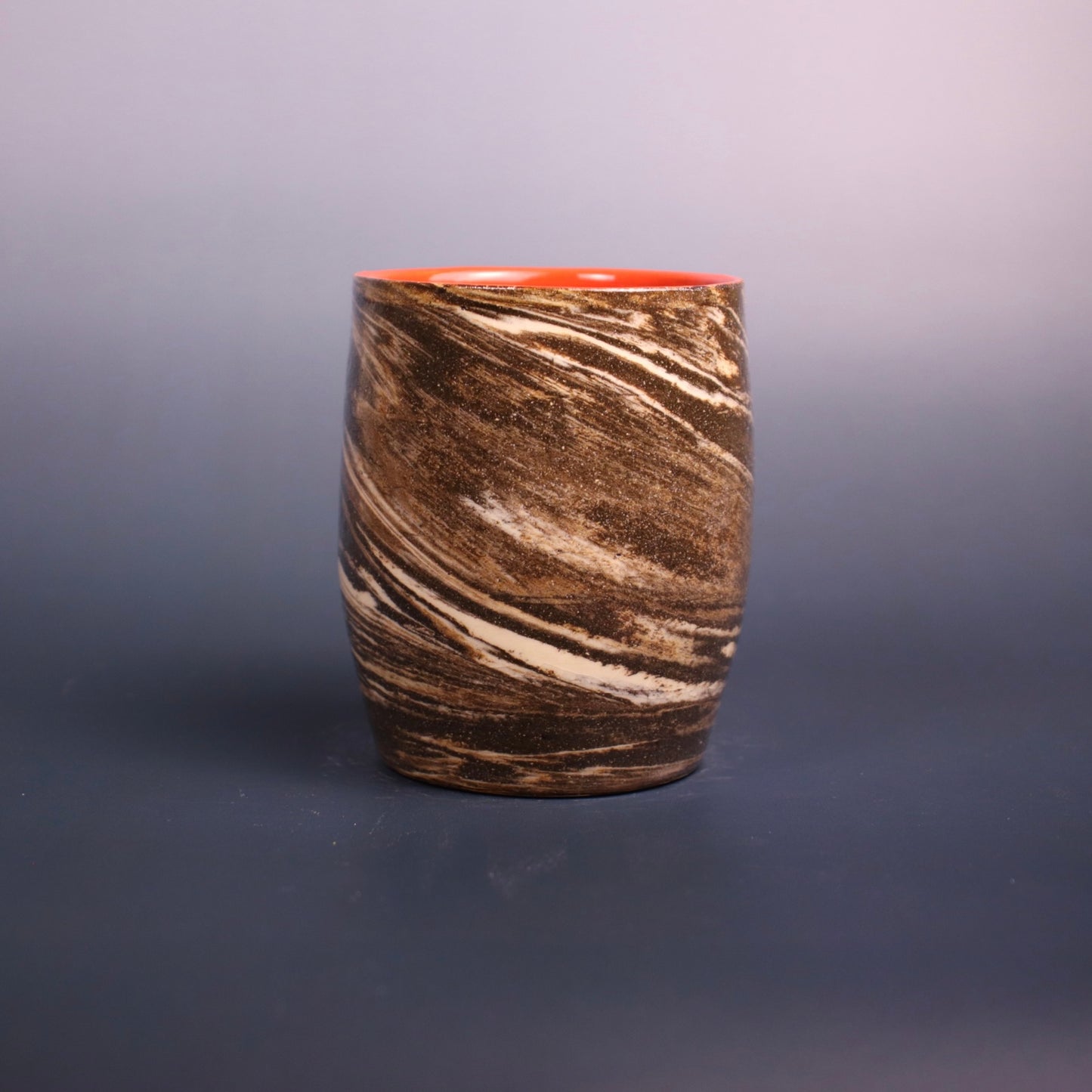 Dark Brown and White Marbled Cup 3