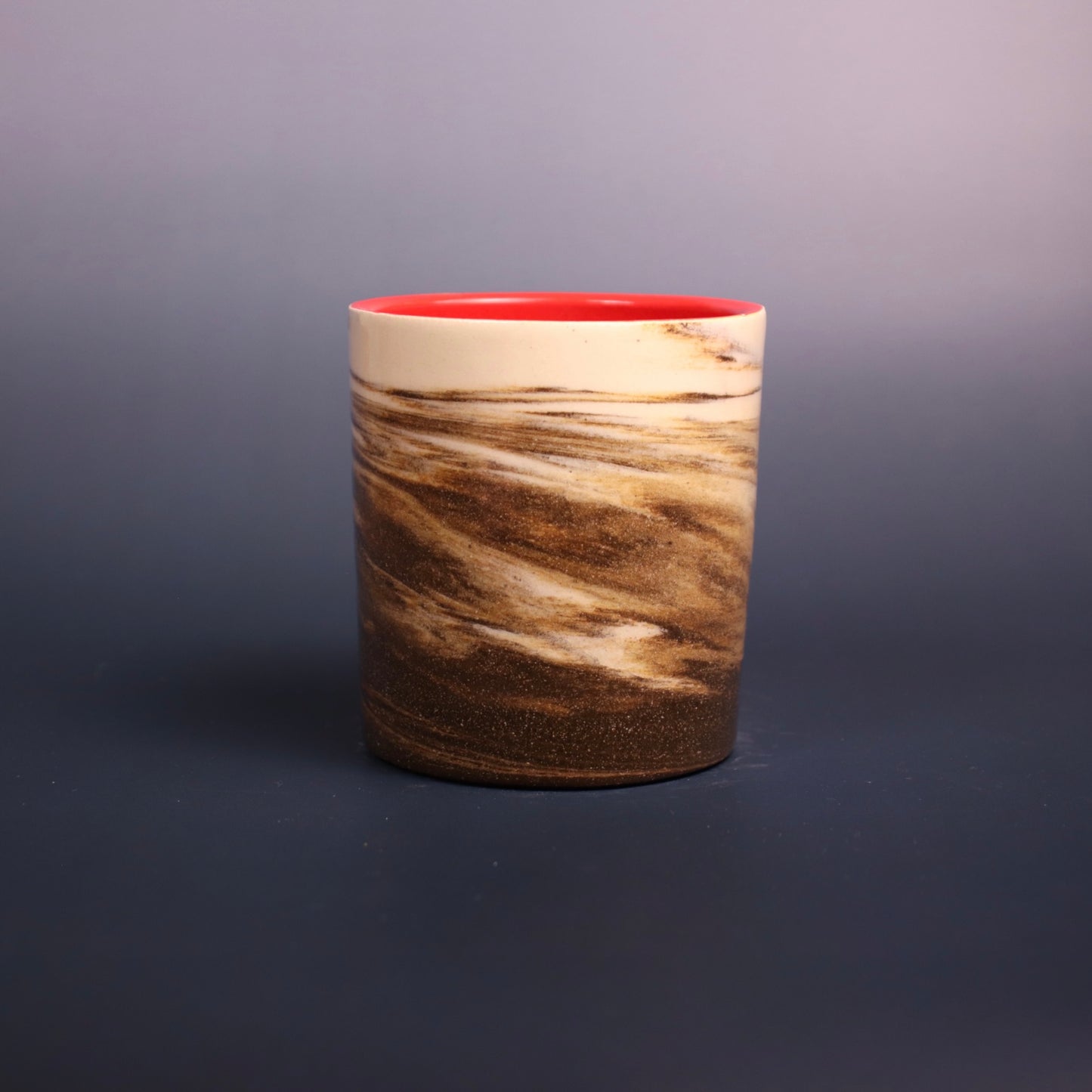 Dark Brown and White Marbled Cup 1