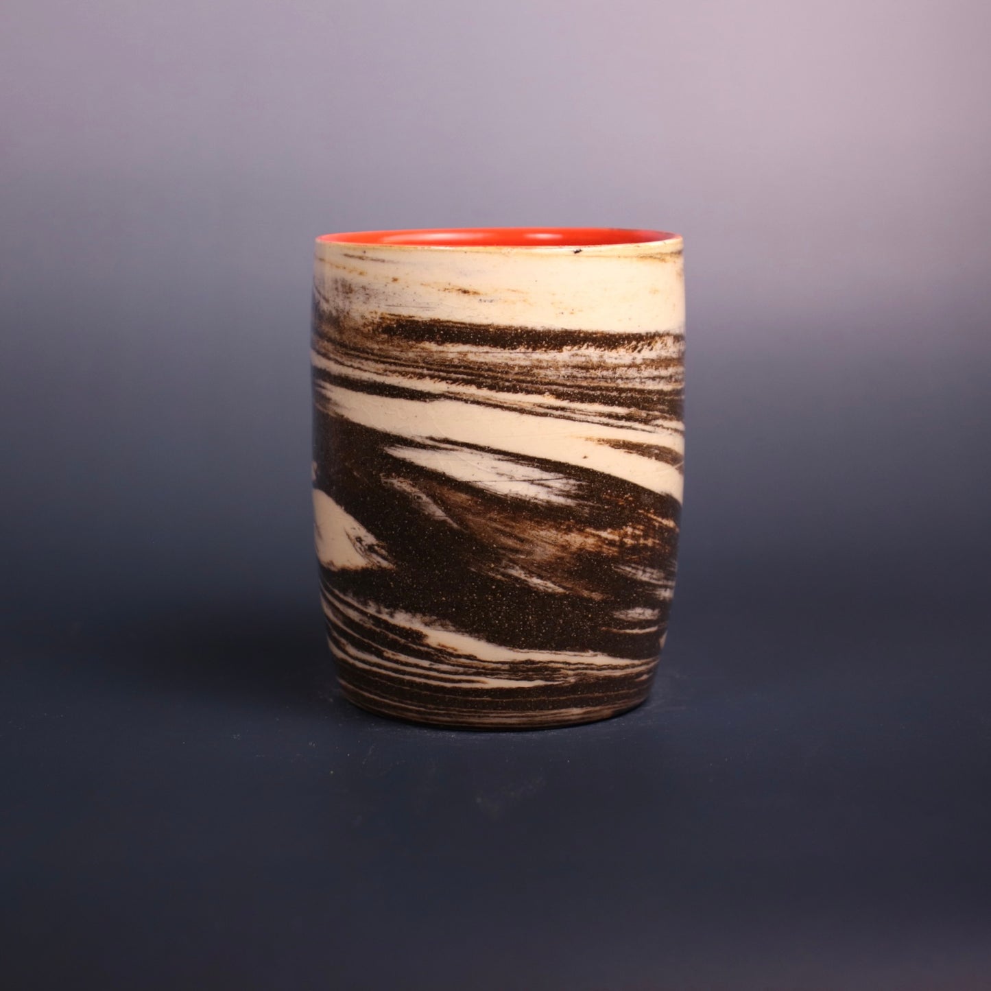 SECONDS - Dark Brown and White Marbled Cup 4