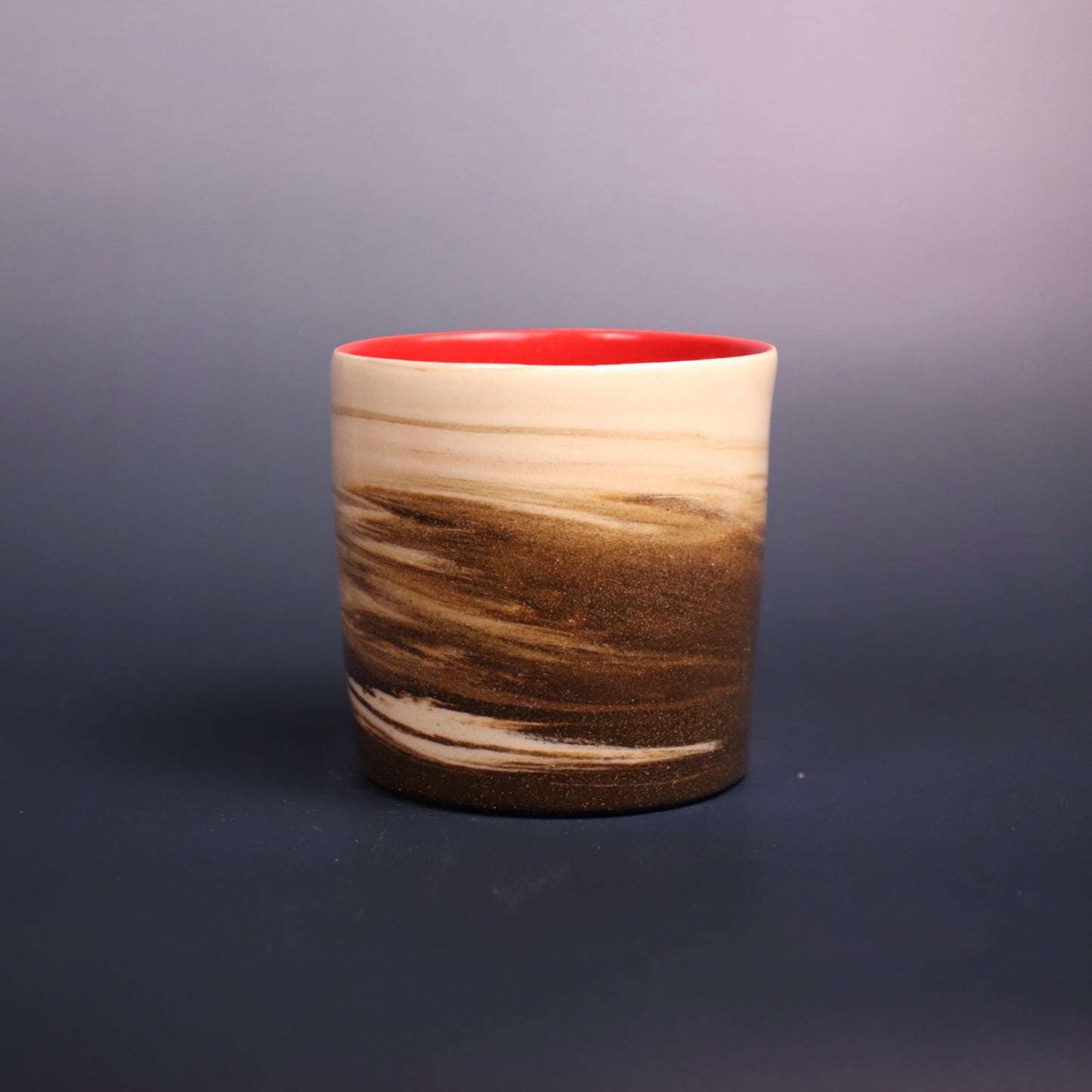 Dark Brown and White Marbled Cup 7