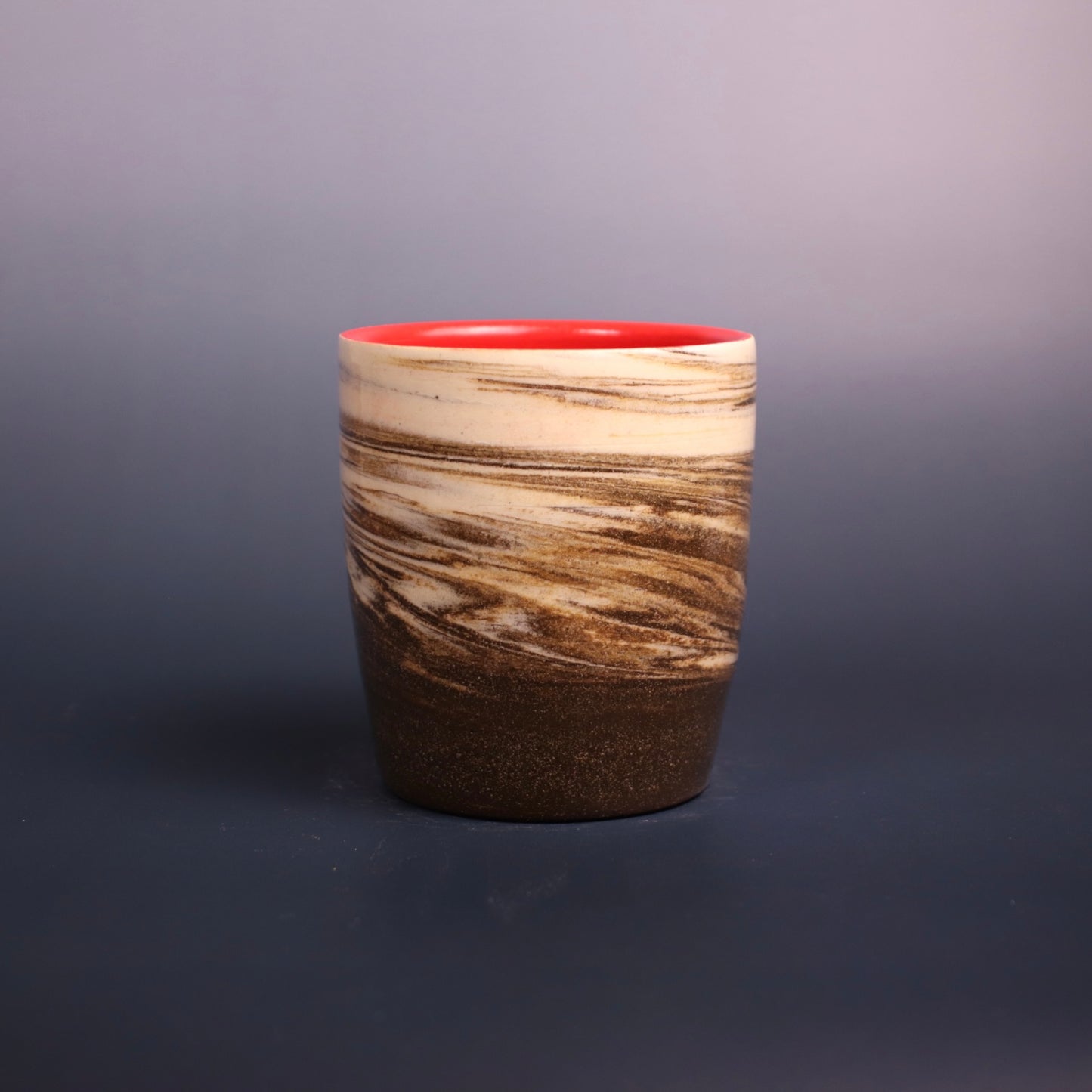 Dark Brown and White Marbled Cup 5