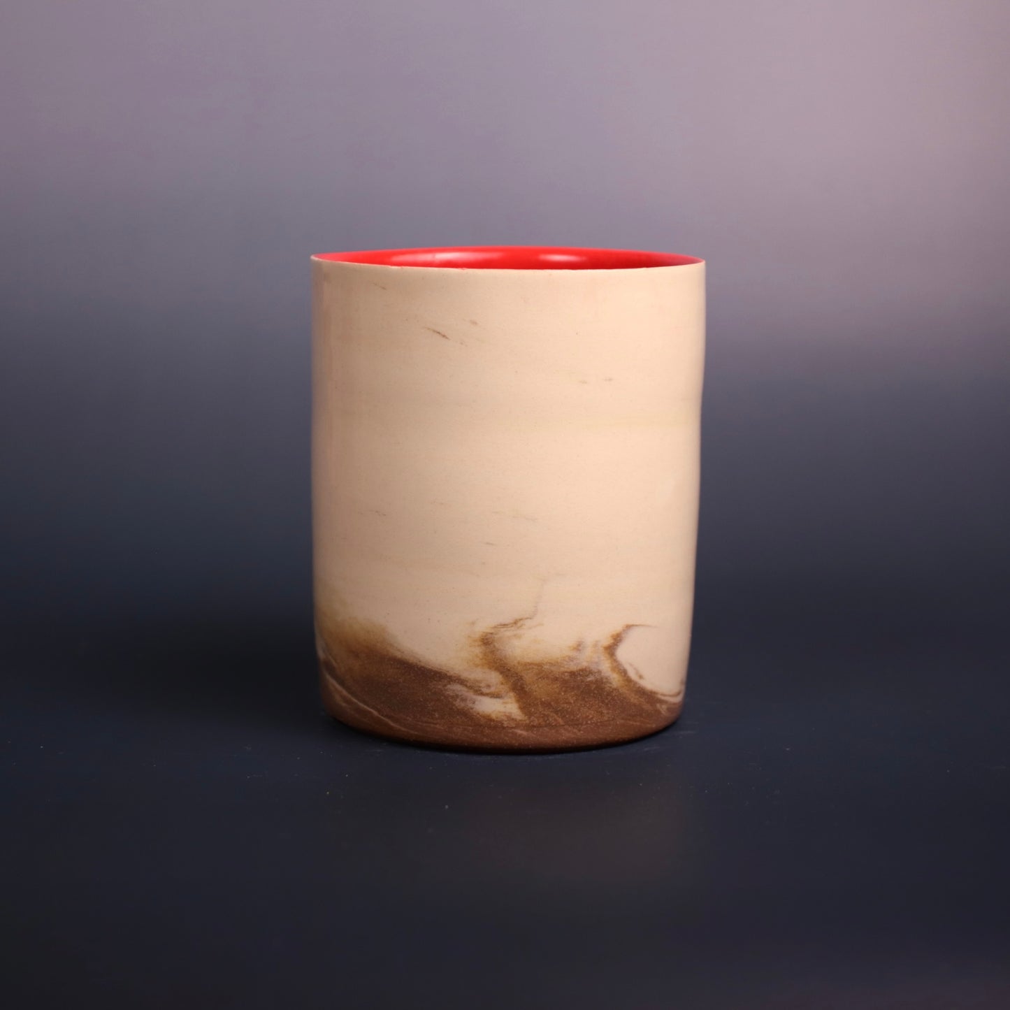 Light Brown and White Marbled Cup 1