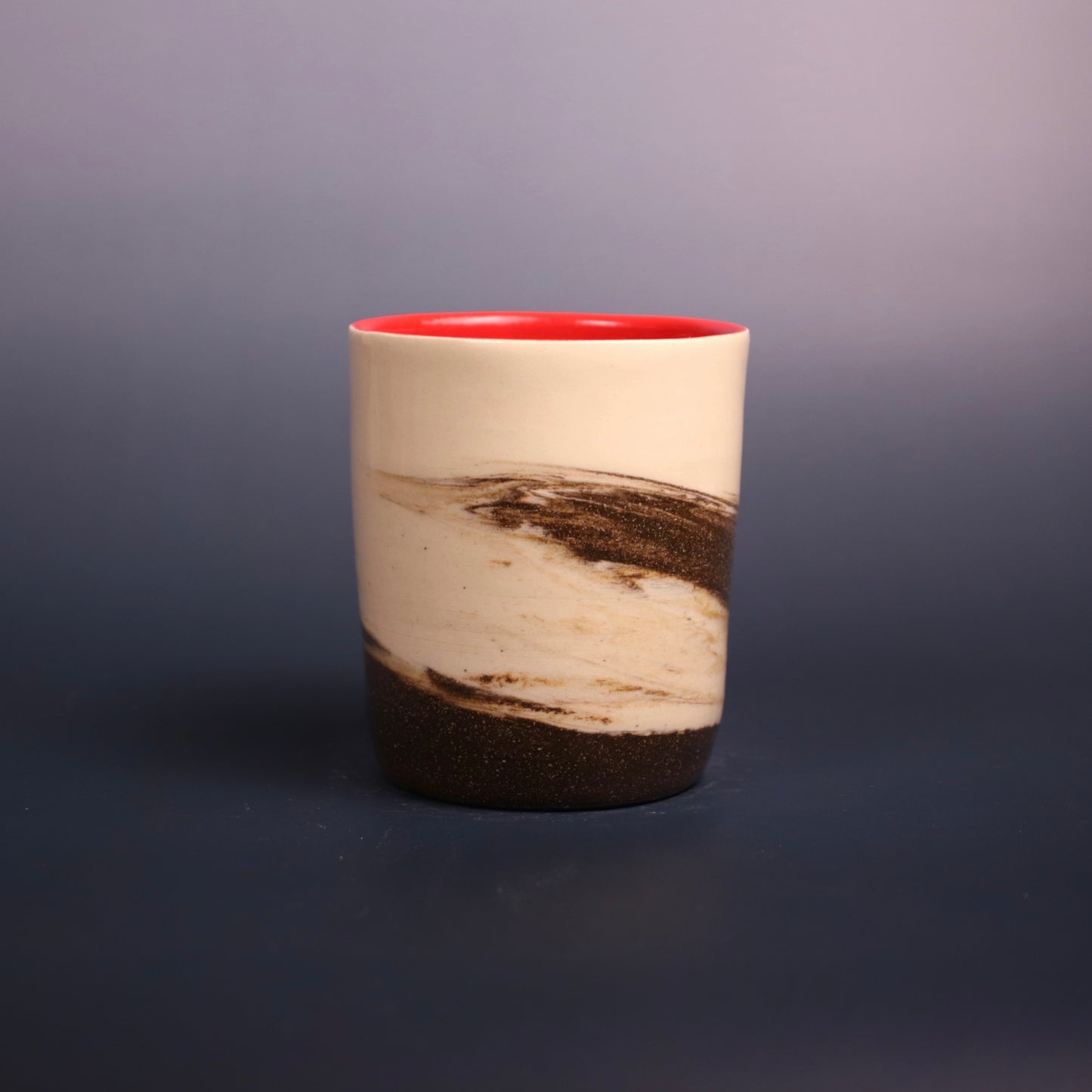 Dark Brown and White Marbled Cup 4