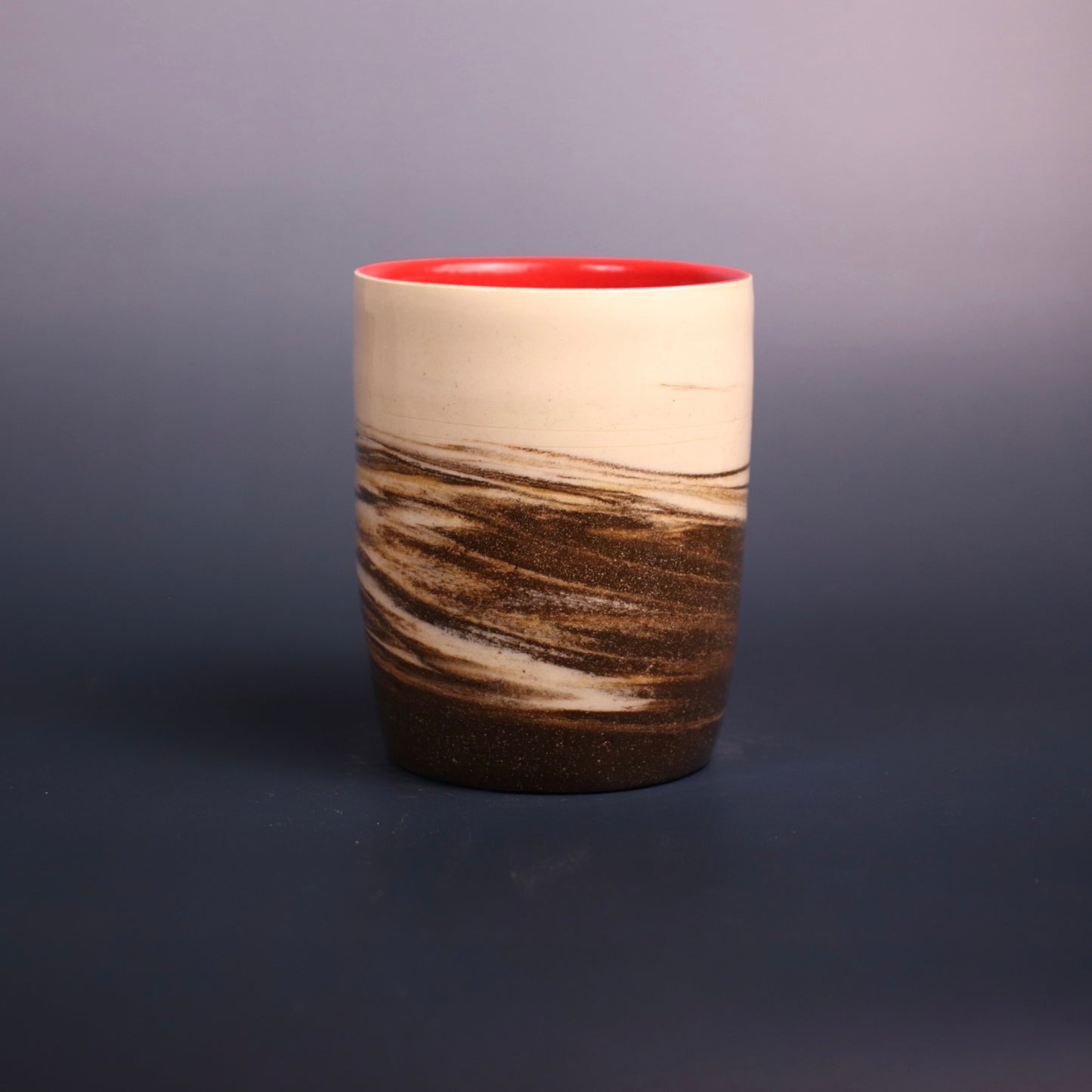 Dark Brown and White Marbled Cup 2