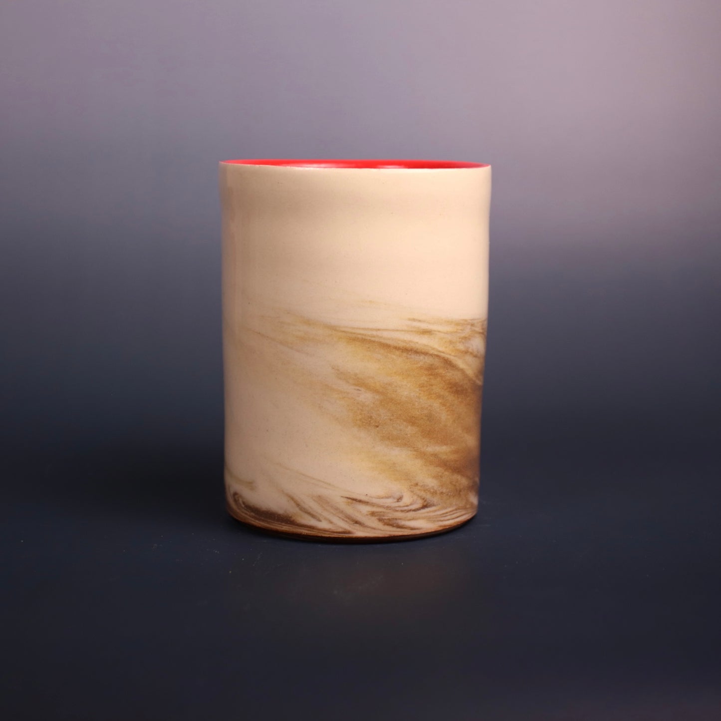 Light Brown and White Marbled Cup 5