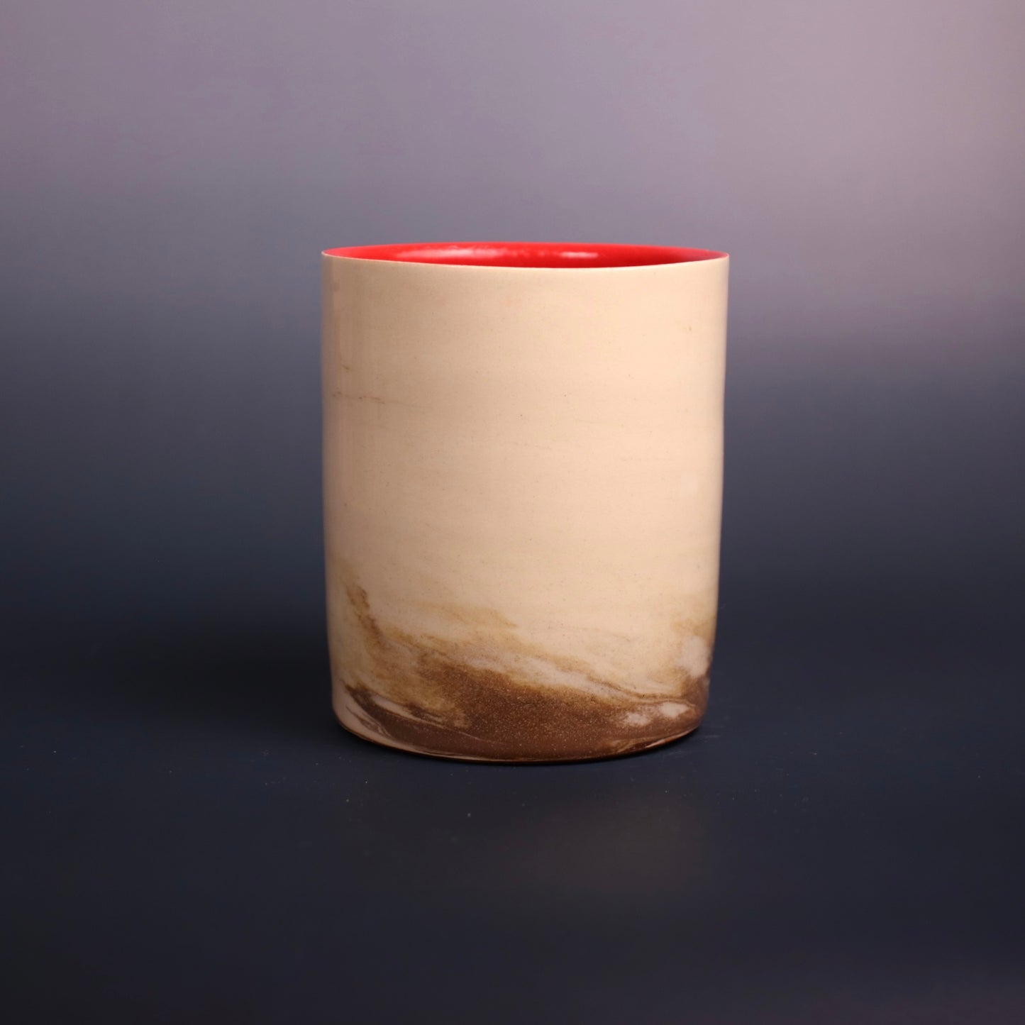 Light Brown and White Marbled Cup 1