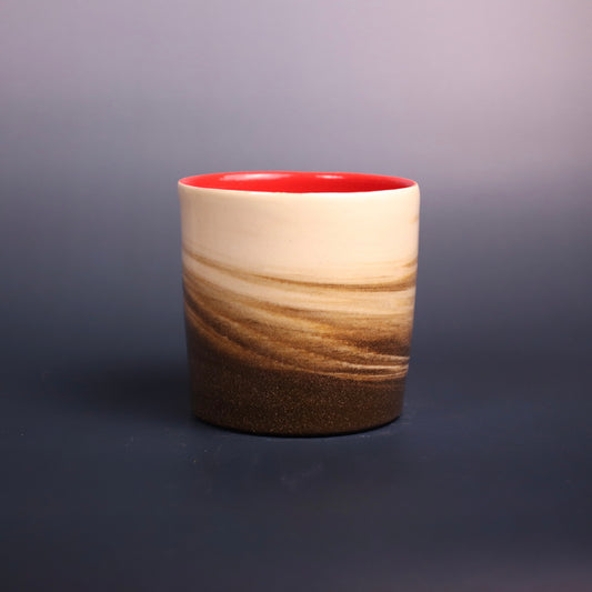 Dark Brown and White Marbled Cup 7