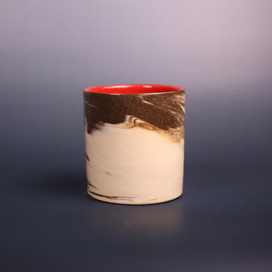 SECONDS - Dark Brown and White Marbled Cup 5