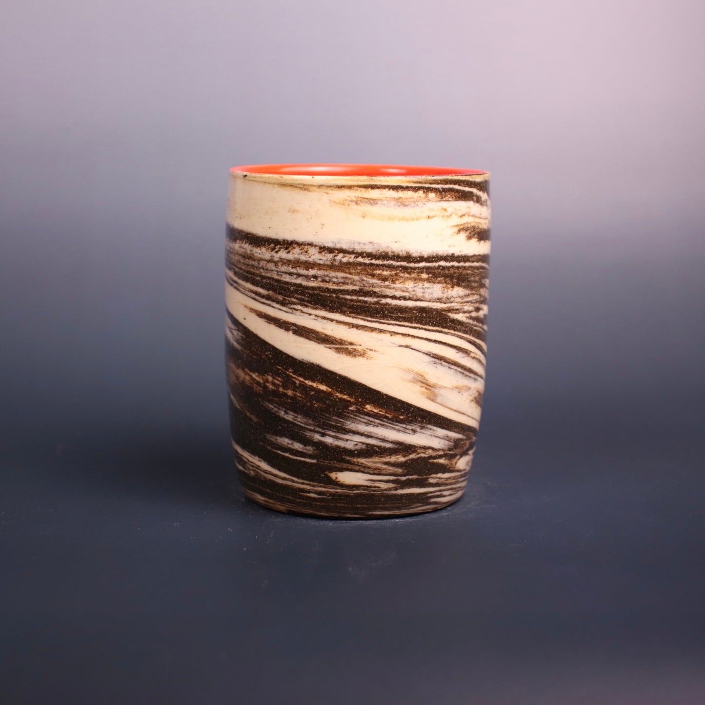 SECONDS - Dark Brown and White Marbled Cup 4