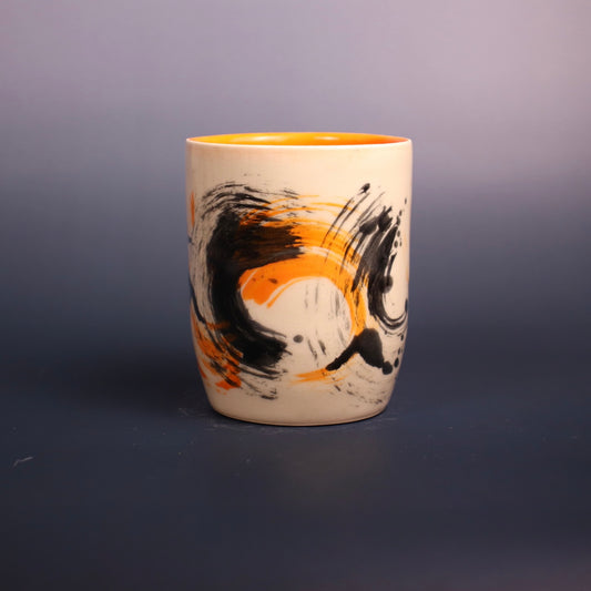 Orange Abstract Cup