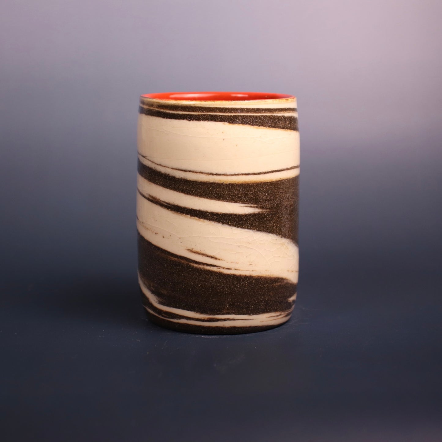 SECONDS - Dark Brown and White Marbled Cup 2